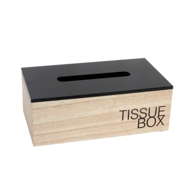 Kosmetiktücherbox Tissue Box natur/schwarz