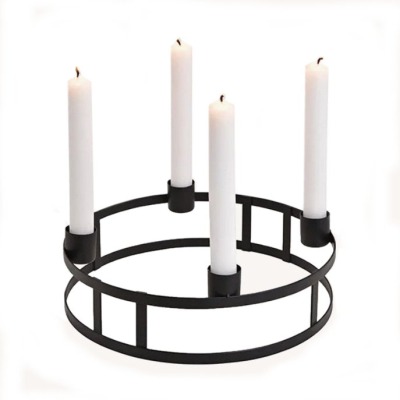 Kerzenständer Advent Metall schwarz