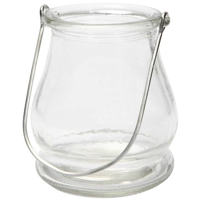 Glas mit Henkel - Blumenvase Kerzenhalter Laterne z Aufhängen Hochzeitsdeko