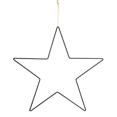 Stern Metall schwarz zum Aufhängen - 30cm Scandi Weihnachtsdeko
