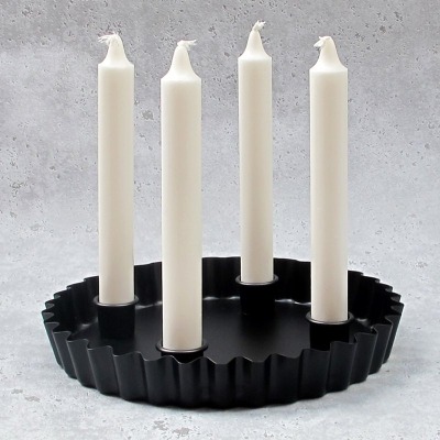 Kerzenhalter Advent Metall schwarz Weihnachtsdeko - Für 4 Stabkerzen
