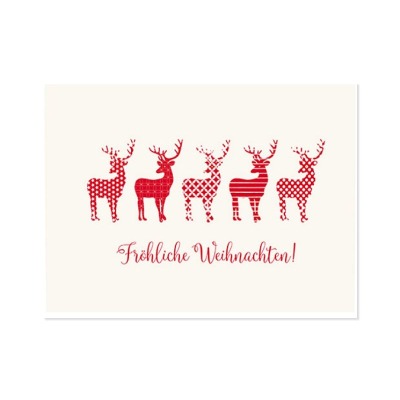 Postkarte Fröhliche Weihnachten Hirsche - DIN A6