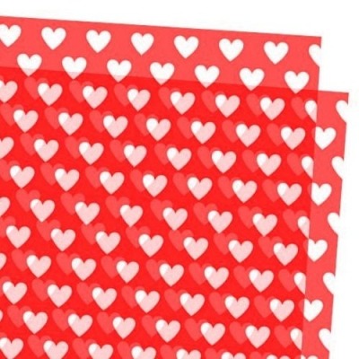 Seidenpapier Herzen rot/weiß - 10 Stück