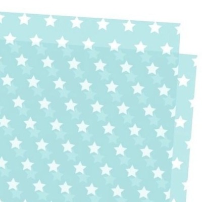 Seidenpapier Sterne hellblau/weiß - 10 Stück