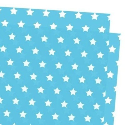 Seidenpapier Sterne aquablau/weiß - 10 Stück