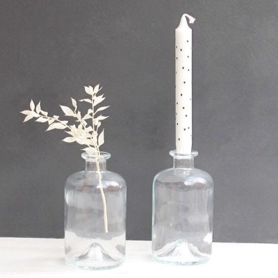 Rustik Lys - Kerzenständer Glasflasche Vase