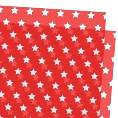 Seidenpapier Sterne rot/weiß - 10 Stück