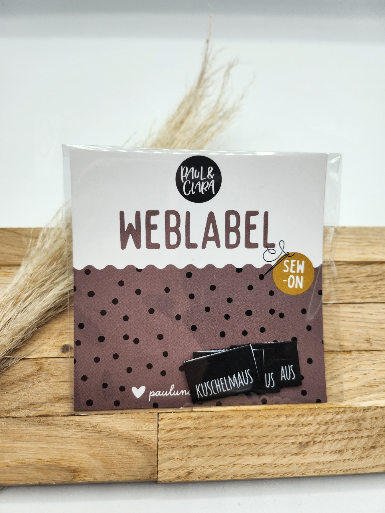 Klapp-Weblabel Kuschelmaus - 4er Pack