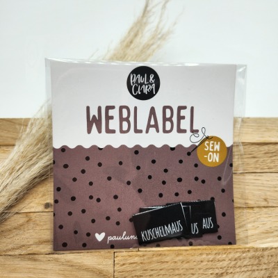 Klapp-Weblabel Kuschelmaus - 4er Pack