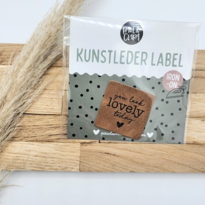 Kunstlederlabel you look lovely today - Iron on