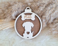 Personalisierte Weihnachtsornamente aus Pappelholz für Hundemamas - Einzigartige Weihnachtsbaumdeko