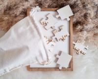 Handgefertigte Puzzlekarte aus Pappelholz zum Fragen der Brautjunger oder Trauzeugin 8