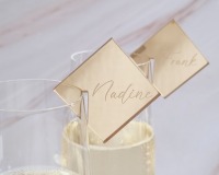 Personalisierte Glasmarkierer aus Spiegelacryl für Hochzeiten, Geburtstage und Feierlichkeiten 5