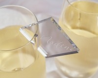 Personalisierte Glasmarkierer aus Spiegelacryl für Hochzeiten, Geburtstage und Feierlichkeiten 4