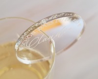 personalisierte Glasanhänger für Sektglas aus Spiegelacryl 3