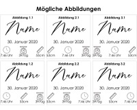 personalisiertes Namensschild mit Geburtsdaten aus Holz 3