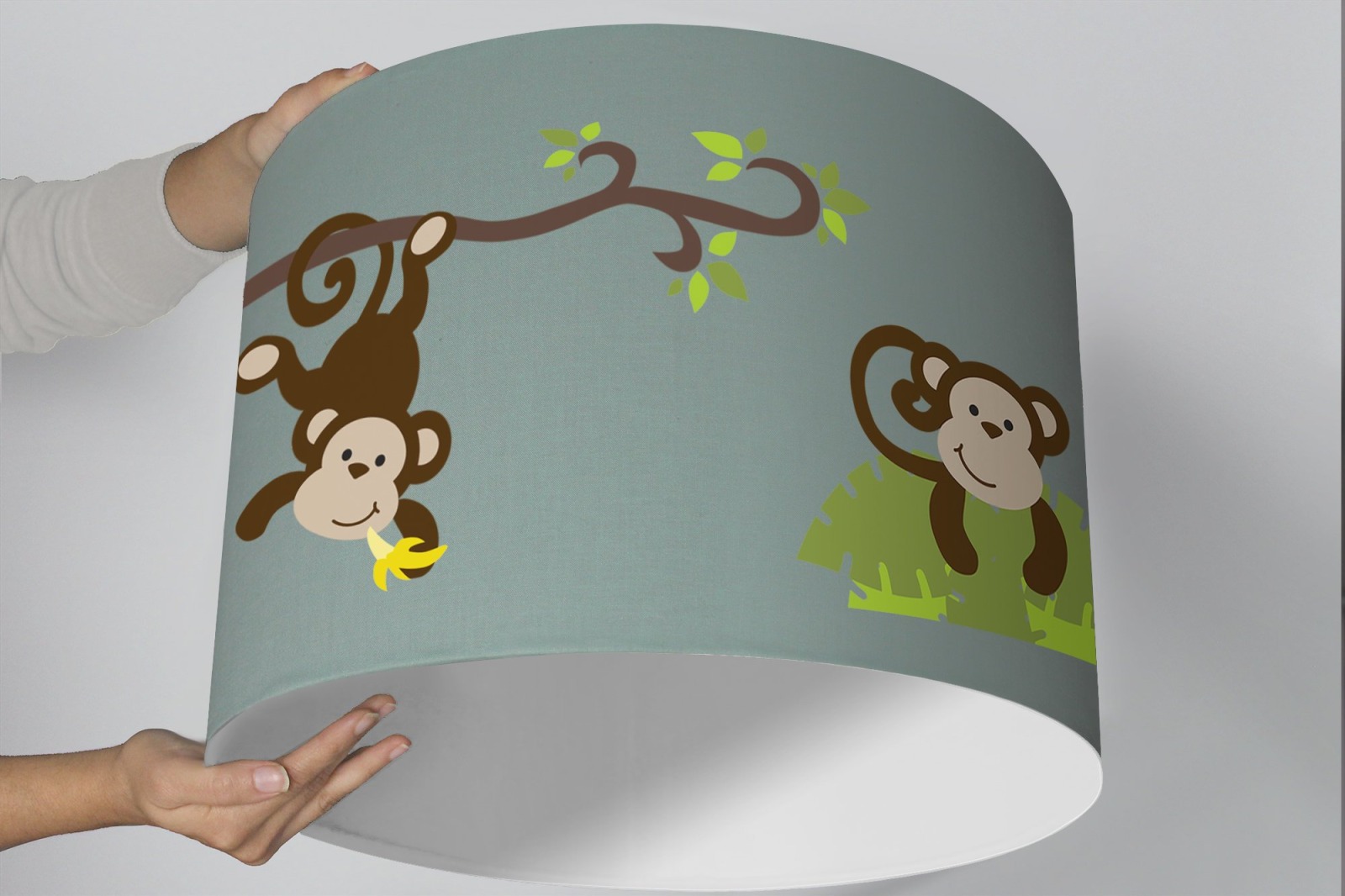 Lampenschirm Kinderzimmer Affen Dschungel Kokosnuss Palme Affe Kinderlampe 2