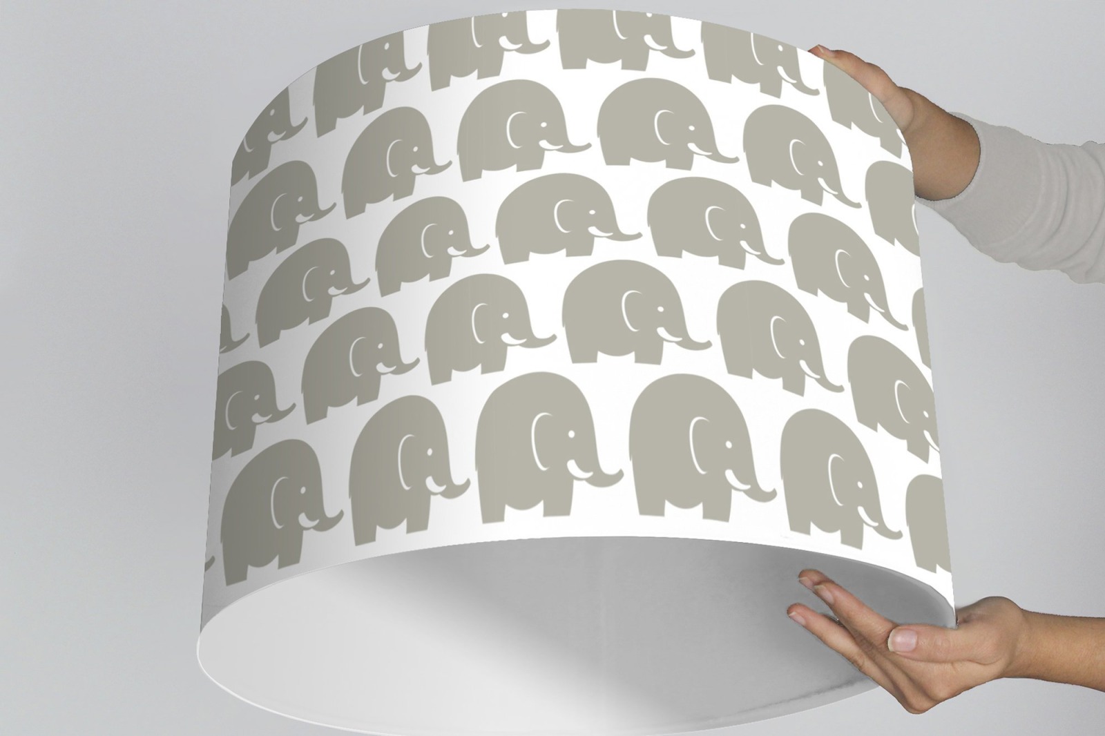 Lampenschirm Elefanten grau weiß Kinderzimmer Esszimmer Wohnzimmer 2