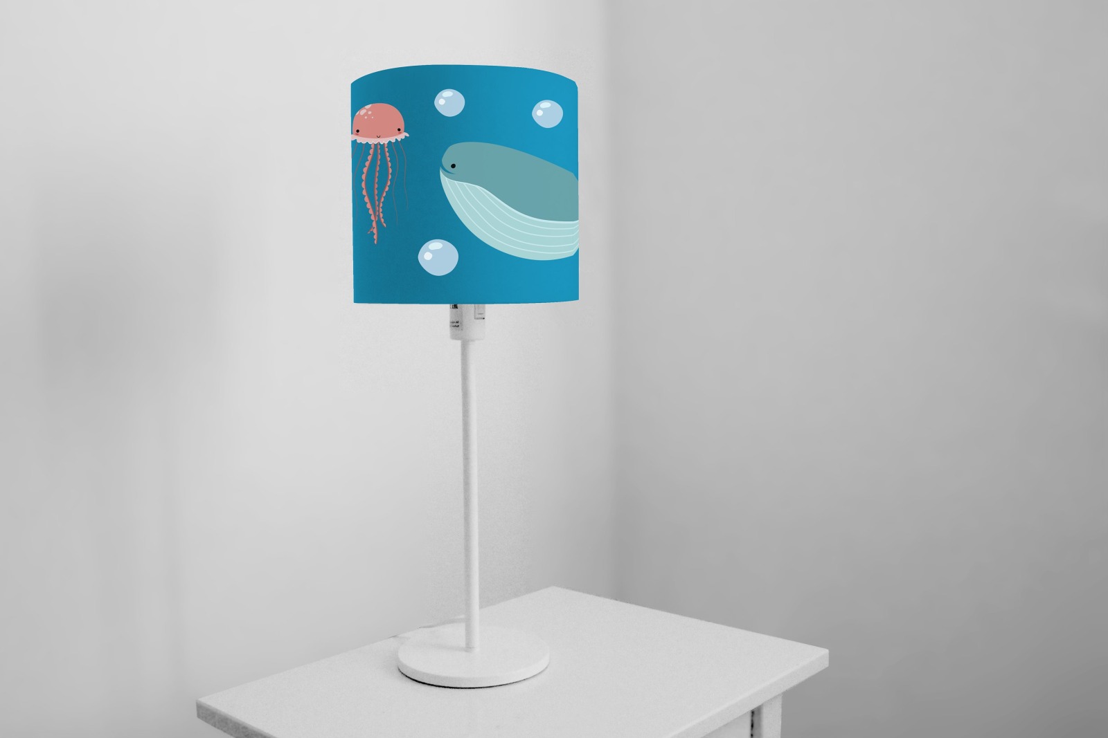 LampenschirmKinderzimmer Meer Wal Fische Fischlampe Baby blau 4