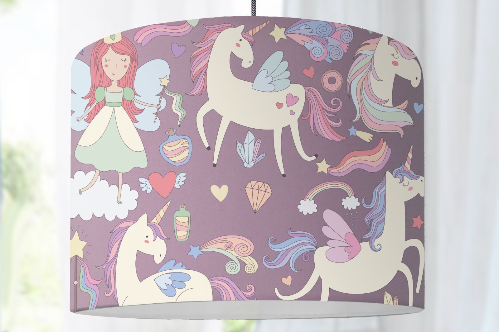 Lampenschirm Kinderzimmer Einhorn lilaceiling lamp