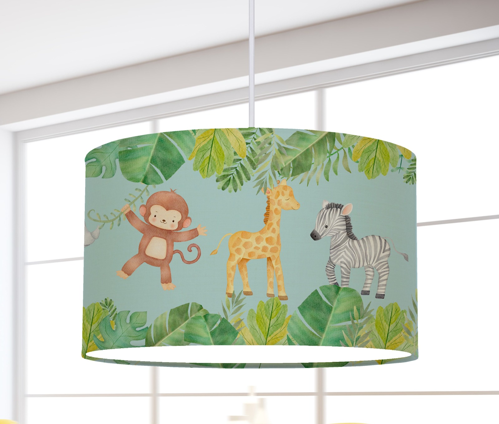 Lampe kinderzimmer Jungel Tiere Baumwolle lampenschirm 2