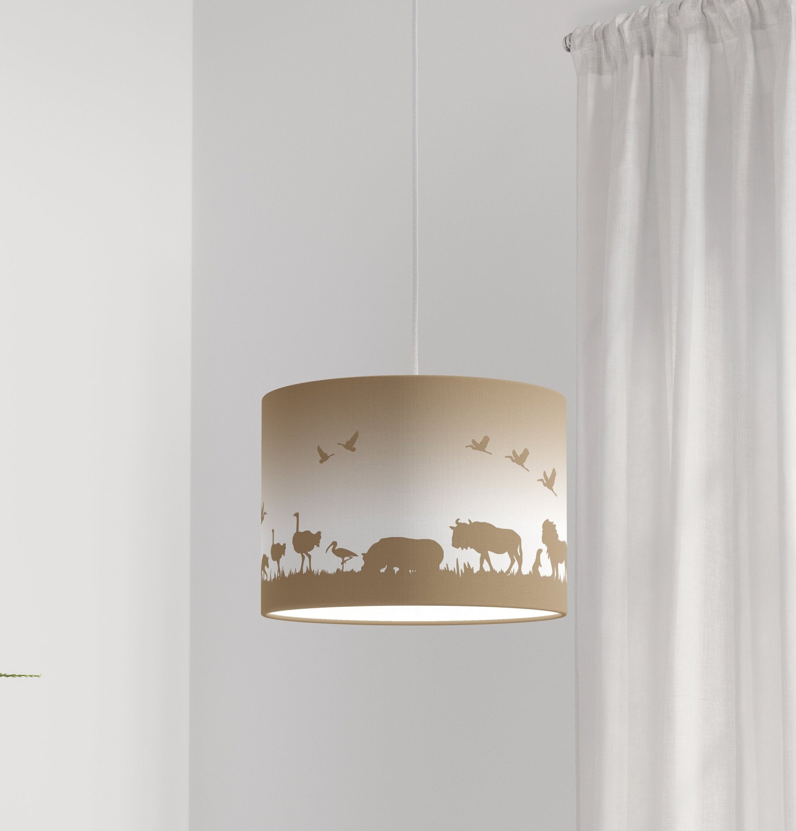 Lampe kinderzimmer Jungel Tiere Baumwolle lampenschirm 2