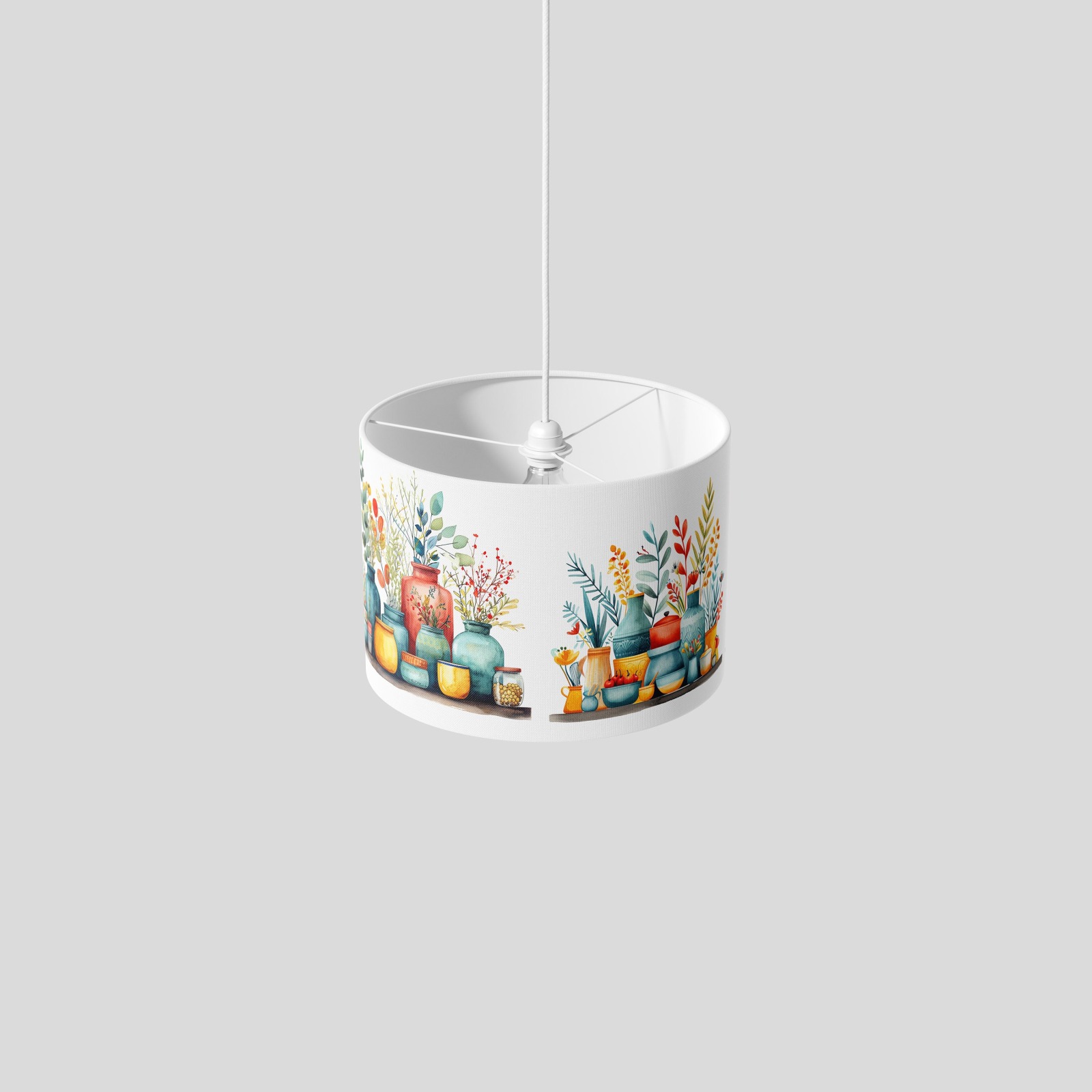 Lampenschirm wohnzimmer Floral Blumen vase bunt modern ländlich ceiling lamp 4