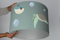 Lampenschirm für Kinder Wal Fische Meer Schildkröte Kinderzimmer mint 2