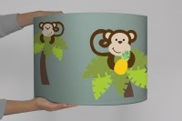 Lampenschirm Kinderzimmer Affen Dschungel Kokosnuss Palme Affe Kinderlampe 3