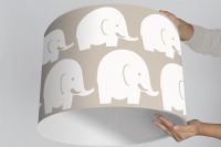 Kinderlampe Lampenschirm Kinderzimmer Elefanten creme beige 2
