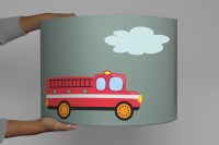 Kinderlampe Lampenschirm Feuerwehr Hubschrauber Boot Fahrzeuge Autos Wolke Baby Babylampe