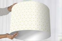 Lampenschirm Schlafzimmer Schlafzimmerlampe minimalistisch grafisches Muster weiß 3