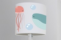 Hängelampe Kinderlampe Lampenschirm Wal Meer Fische weiß Kinderzimmer 4