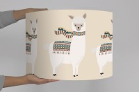 Kinderlampe Lampenschirm Wohnzimmer Lama Zoo Zirkus beige 4