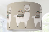 Kinderlampe Lampenschirm Wohnzimmer Lama Zoo Zirkus beige 2