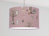 Lampenschirm kinder zimmer Mädchen, Reh Tipee Hase, Kinderlampe Waldtiere boho 2