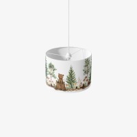 Lampenschirm KinderzimmerDeckenlampe Tiere Wald Waldtiere Bär Baum Babylampe Bio Baumwolle 3