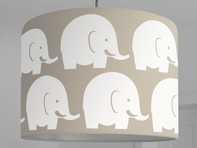 Kinderlampe Lampenschirm Kinderzimmer Elefanten creme beige