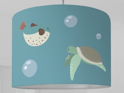 Lampenschirm Kinderzimmer Wal Meer Schildkröte