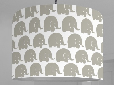 Lampenschirm Elefanten grau weiß Kinderzimmer Esszimmer Wohnzimmer