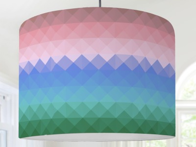 Lampenschirm Designlampe grafisches Muster Retro bunt Dreiecke