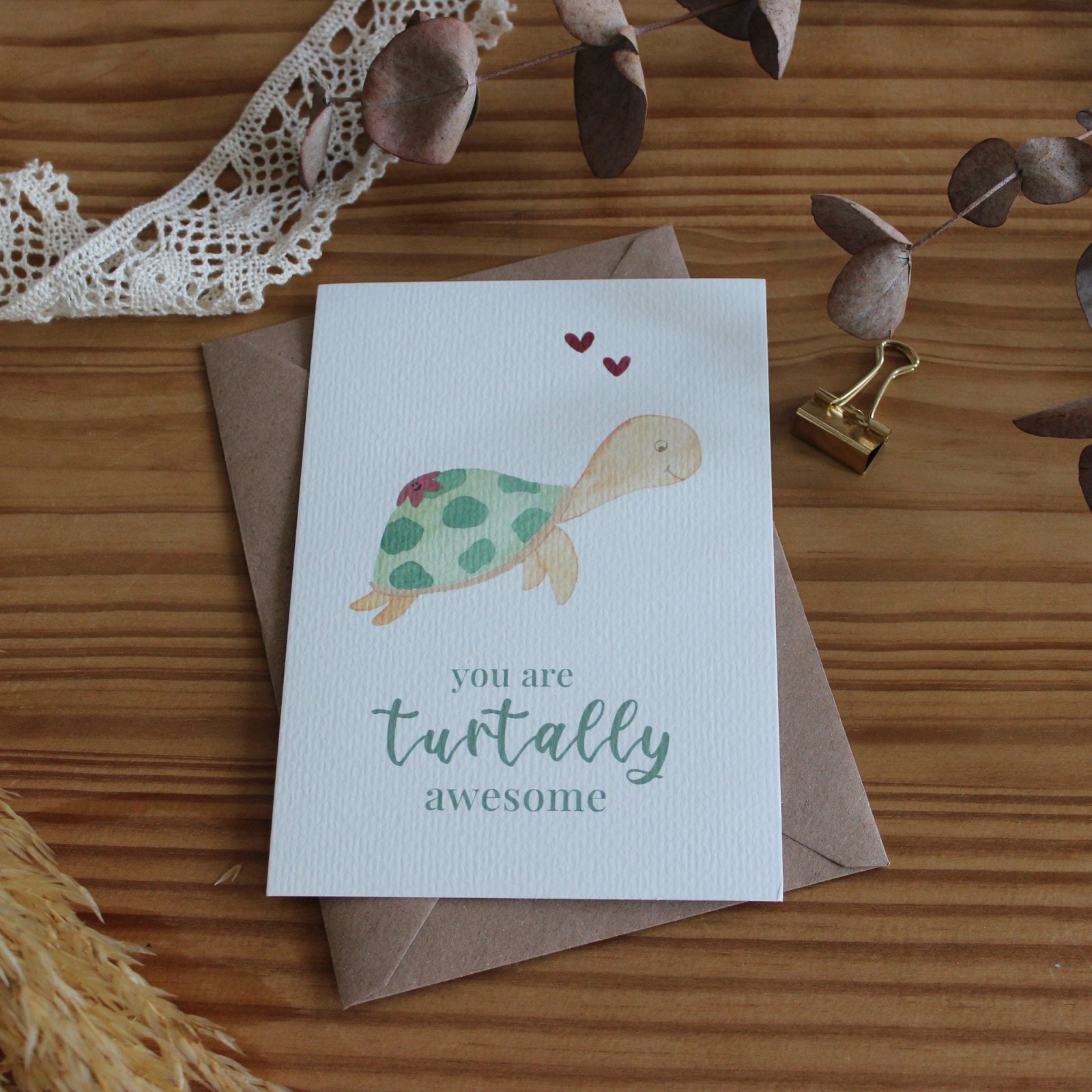 Postkarte You are turtally awesome- Valentinstag