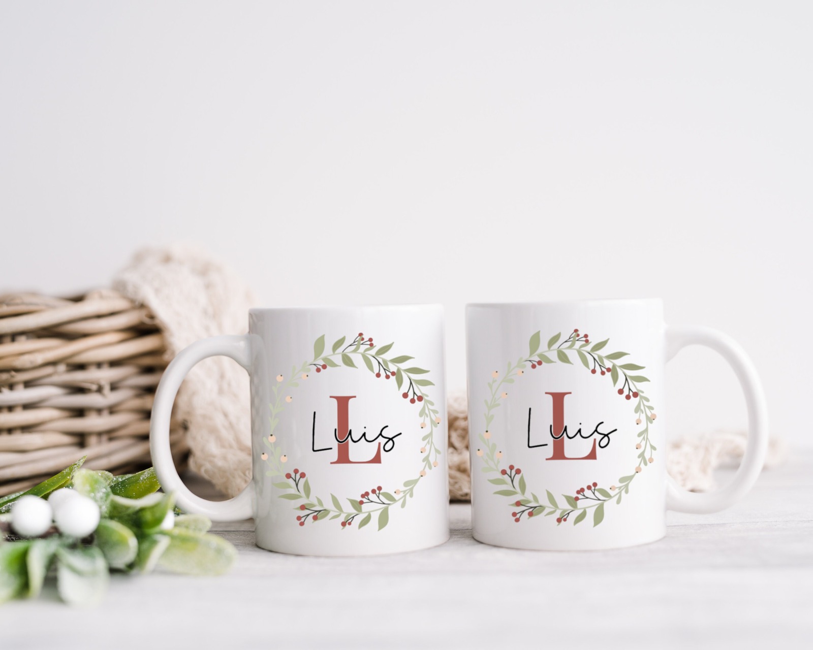 Weihnachtstasse mit Name , Emaille Keramik Weihnachten Tasse personalisiert 3