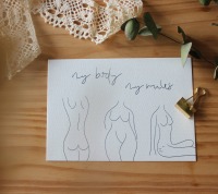 Postkarte my body my rules - Feminismus 3