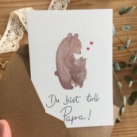 Postkarte für Papas mit Bären 2