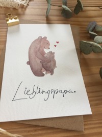Postkarte für Papas mit Bären 5