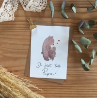 Postkarte für Papas mit Bären