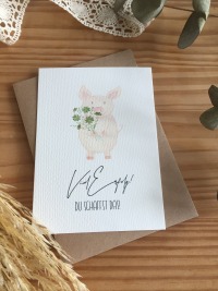 Postkarte Viel Erfolg Glücksschwein 3