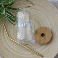 Bierdosenglas mit Blumenmuster 2
