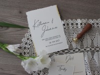 Hochzeitseinladungen Goldrand - zeitlos und minimalistisch 5